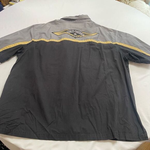 Harley Davidson VTG Men’s Embroidered Grey Button Up Shirt Size 3XL - Picture 5 of 7